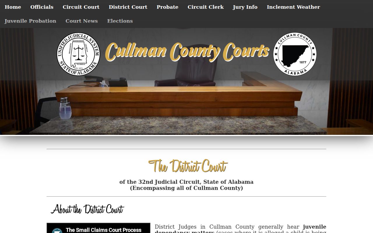 Cullman County Circuit Court and District Court jurisdiction comparison for court records
