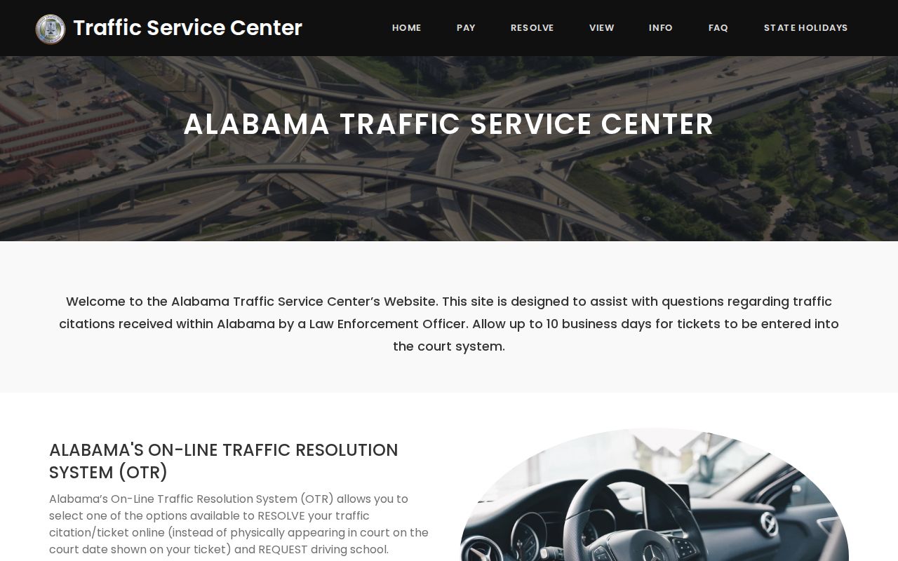 Cullman County traffic court records Alabama Traffic Service Center