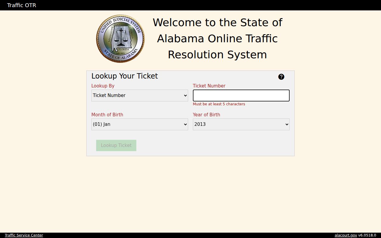 Cullman County traffic court records direct Online Traffic Resolution portal